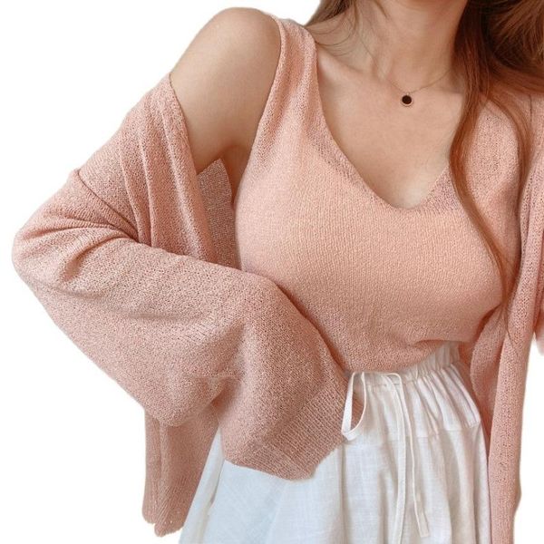 women's knits & tees casual cool linen vest cardigan + knitted two-piece women 2021 spring and autumn fashion clothing, White
women's knits & tees casual cool linen vest cardigan + knitted two-piece women 2021 spring and autumn fashion clothing, White