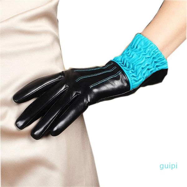 five fingers gloves brand genuine leather women sheepskin two tone winter plus velvet finger driving glove l150nc-51, Blue;gray
five fingers gloves brand genuine leather women sheepskin two tone winter plus velvet finger driving glove l150nc-51, Blue;gray