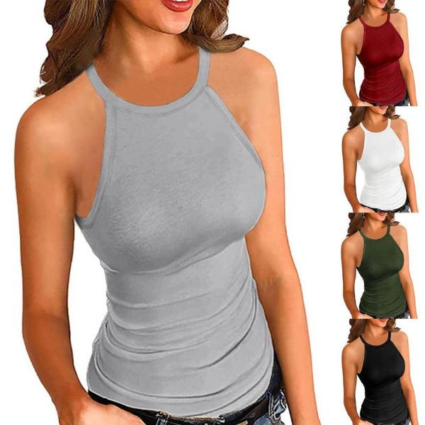 women's tanks & camis lady solid color halter summer women vest slim for office, White
women's tanks & camis lady solid color halter summer women vest slim for office, White