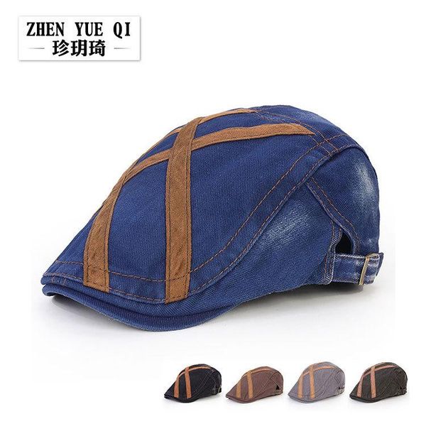 berets style male flat cap leisure men weman sboy hat winter chapeau gentleman denim stripe classic retro beret autumn bone, Blue;gray
berets style male flat cap leisure men weman sboy hat winter chapeau gentleman denim stripe classic retro beret autumn bone, Blue;gray