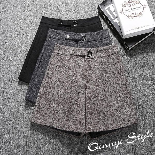 women's shorts 2021 fashion women woolen autumn and winter high waist wide legs, White;black
women's shorts 2021 fashion women woolen autumn and winter high waist wide legs, White;black