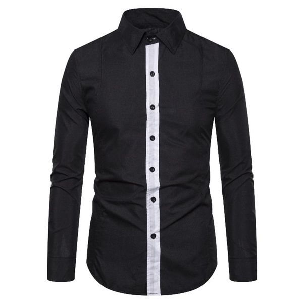 men's casual shirts shirt 2021 autumn fashion patchwork business dress solid long-sleeved lapel slim fit social, White;black
men's casual shirts shirt 2021 autumn fashion patchwork business dress solid long-sleeved lapel slim fit social, White;black