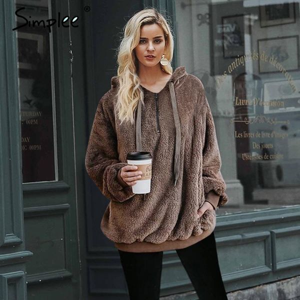 women's hoodies & sweatshirts simplee hooded coral fleece pullover sweatshirt women zipper warm solid long sleeve casual loose plus siz, Black
women's hoodies & sweatshirts simplee hooded coral fleece pullover sweatshirt women zipper warm solid long sleeve casual loose plus siz, Black