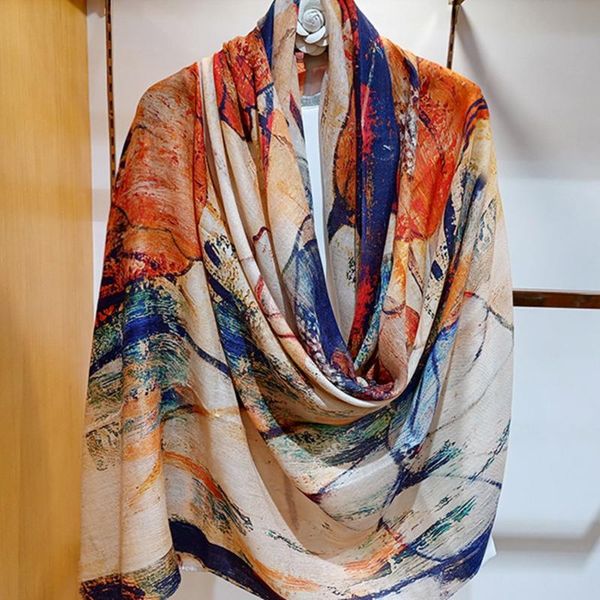 scarves high-end elegant women's exquisite sunflower oil painting printed quality cashmere beard edge warm scarf shawl, Blue;gray
scarves high-end elegant women's exquisite sunflower oil painting printed quality cashmere beard edge warm scarf shawl, Blue;gray