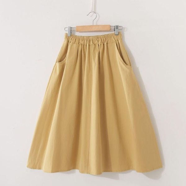 skirts midi skirt women fashion elastic waist side pockets ruched sun falda female casual solid color empire a-line cotton, Black
skirts midi skirt women fashion elastic waist side pockets ruched sun falda female casual solid color empire a-line cotton, Black