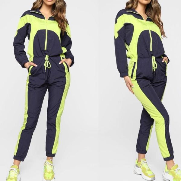 women's jumpsuits & rompers women turtleneck patchwork fitness full sleeve zipper sport female casual loose overalls, Black;white
women's jumpsuits & rompers women turtleneck patchwork fitness full sleeve zipper sport female casual loose overalls, Black;white