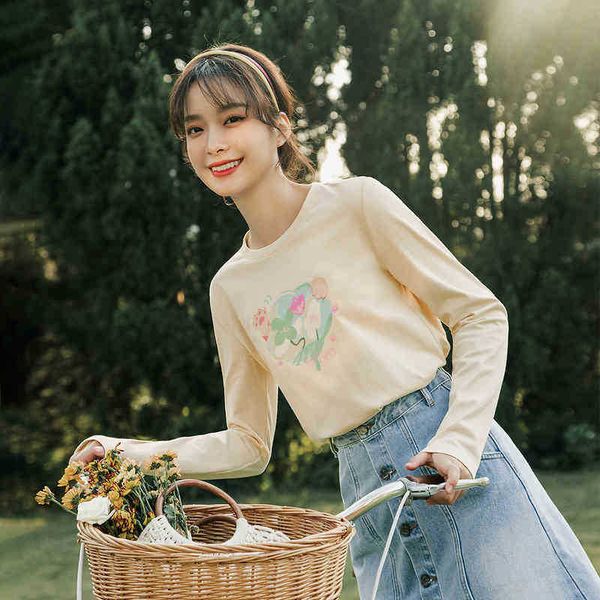 women's t-shirt t shirts spring arrival cotton t-shirt round neck printed casual long sleeve sdpi, White
women's t-shirt t shirts spring arrival cotton t-shirt round neck printed casual long sleeve sdpi, White