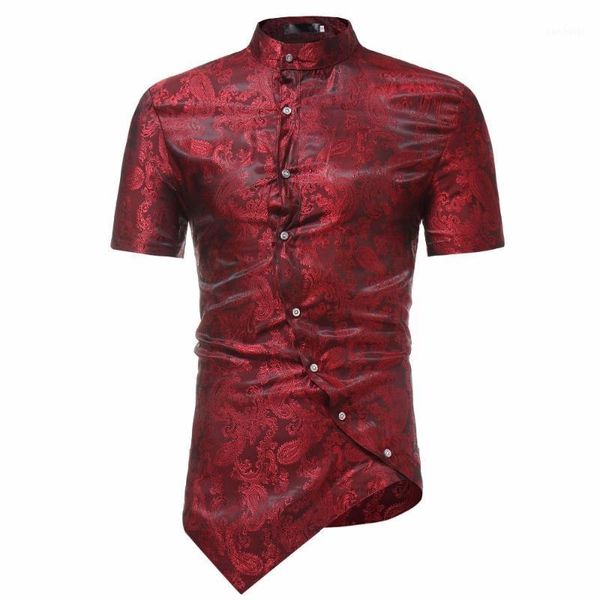 men's casual shirts personality oblique button dress mens 2021 brand paisley short sleeve shirt men golden foil printed chemise homme1, White;black
men's casual shirts personality oblique button dress mens 2021 brand paisley short sleeve shirt men golden foil printed chemise homme1, White;black