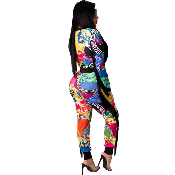 est autmn printing tassels women two-piece outfits long sleeves crew neck zipper jacket and pants party clubwear sets, Black;white
est autmn printing tassels women two-piece outfits long sleeves crew neck zipper jacket and pants party clubwear sets, Black;white