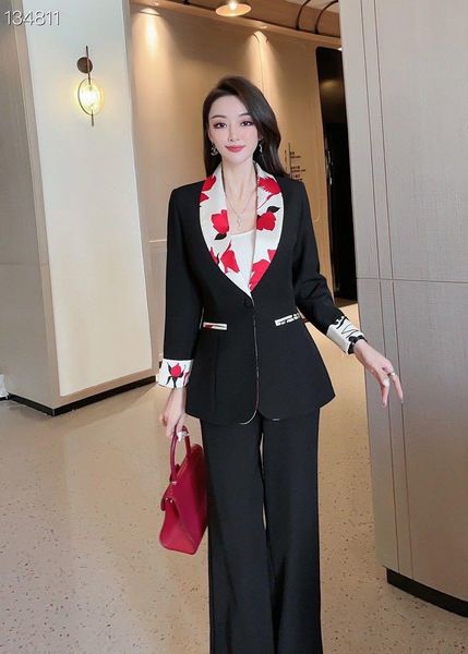 women's two piece pants zk957 fashion women sets 2021 runway luxury european design party style clothing, White
women's two piece pants zk957 fashion women sets 2021 runway luxury european design party style clothing, White