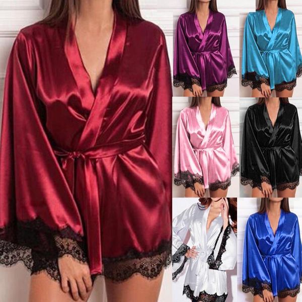 women's sleepwear robes women nightdress lace-up stitching long sleeve lace dressing night gown solid robe peignoir, Black;red
women's sleepwear robes women nightdress lace-up stitching long sleeve lace dressing night gown solid robe peignoir, Black;red