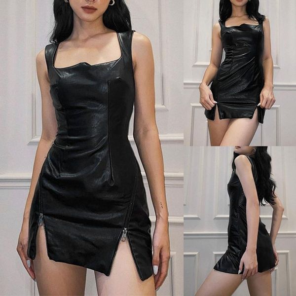 casual dresses square neck pu leather dress women black zipper a-line slim fit sleeveless retro club, Black;gray
casual dresses square neck pu leather dress women black zipper a-line slim fit sleeveless retro club, Black;gray