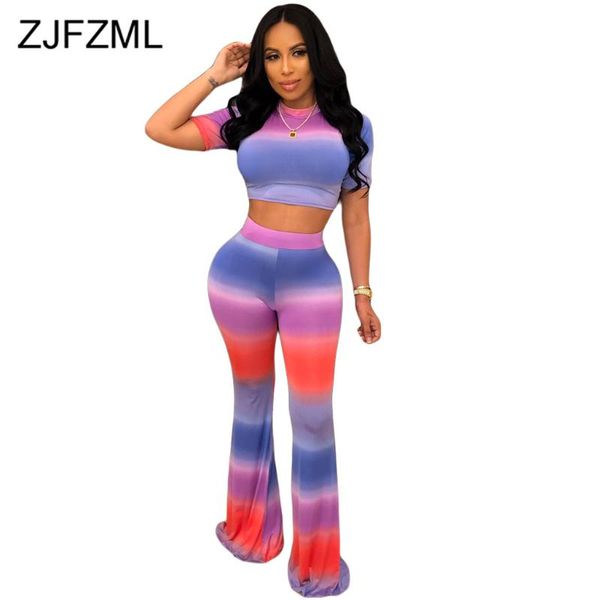 gradient color 2 piece matching sets women clothes o neck short sleeve crop and flare pants summer two pcs club outfit women's, White
gradient color 2 piece matching sets women clothes o neck short sleeve crop and flare pants summer two pcs club outfit women's, White