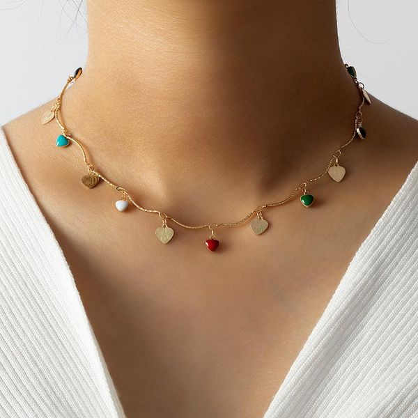 chokers 2021 simple fashion multicolor love heart pendant metal necklace for women girls vintage personality clavicle chain jewelry, Golden;silver
chokers 2021 simple fashion multicolor love heart pendant metal necklace for women girls vintage personality clavicle chain jewelry, Golden;silver
