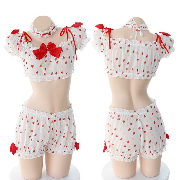anime cosplay sleepwear costume green pink striped strawberry lolita girls lingerie set bra & panties bikini tie version cute, Red;black
anime cosplay sleepwear costume green pink striped strawberry lolita girls lingerie set bra & panties bikini tie version cute, Red;black