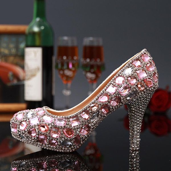 dress shoes fuchsia and green wedding crystal lady luxury evening party round toe rhinestone platform high-heeled, Black
dress shoes fuchsia and green wedding crystal lady luxury evening party round toe rhinestone platform high-heeled, Black
