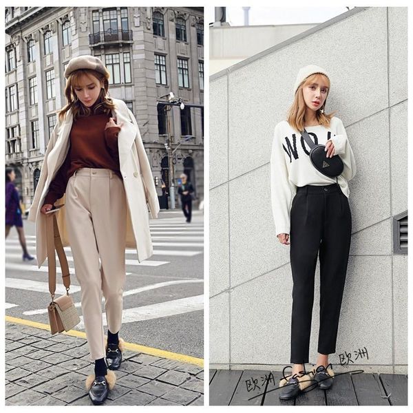 women's pants & capris woolen harem female autumn and winter straight loose feet nine points high waist suit was thin thick, Black;white
women's pants & capris woolen harem female autumn and winter straight loose feet nine points high waist suit was thin thick, Black;white