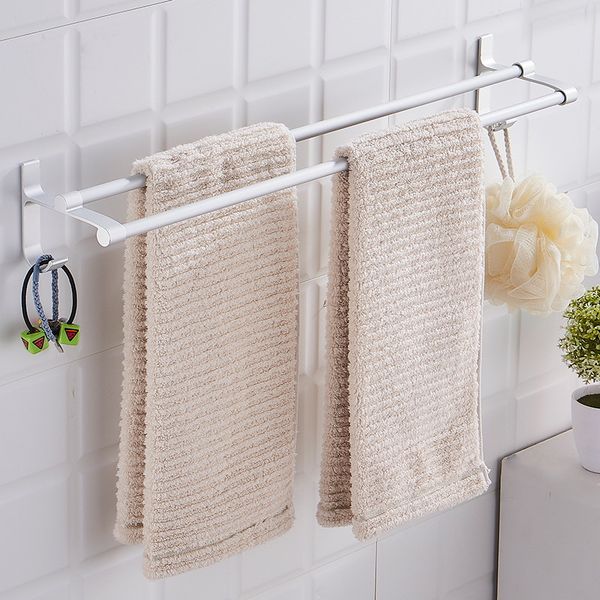 wall mounted space aluminum double bar towel rack holder hook hanging bar shelf for bathroom storage towel finishing organizer
wall mounted space aluminum double bar towel rack holder hook hanging bar shelf for bathroom storage towel finishing organizer