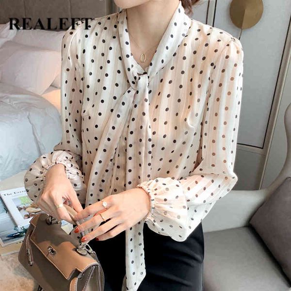 spring polka dots chiffon shirt elegant fashion long sleeve bowknot office ladies casual blouses female 210428, White
spring polka dots chiffon shirt elegant fashion long sleeve bowknot office ladies casual blouses female 210428, White