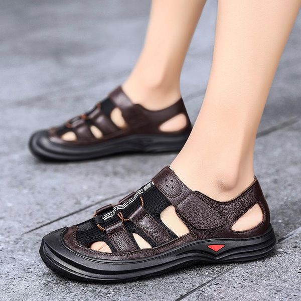 sandals summer mens beach genuine leather soft men's casual shoes fashion breathable walking male comfortable shoe, Black
sandals summer mens beach genuine leather soft men's casual shoes fashion breathable walking male comfortable shoe, Black