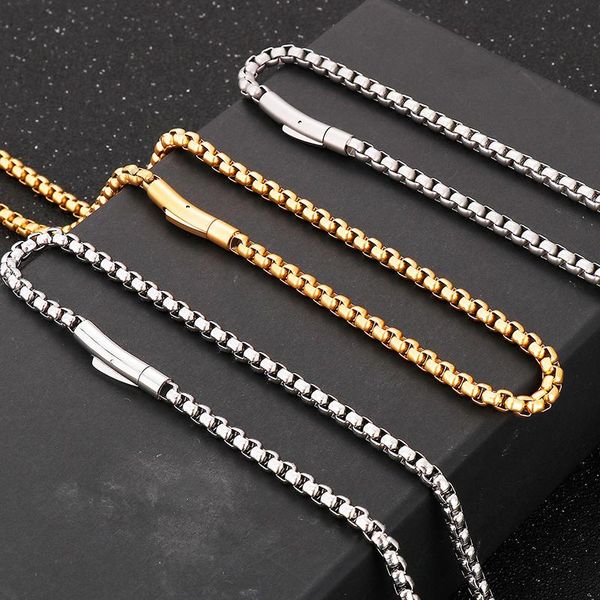 chains 5mm box link chain necklace men 22" gold plated stainless steel necklaces for women quality ladies choker jewelry, Silver
chains 5mm box link chain necklace men 22" gold plated stainless steel necklaces for women quality ladies choker jewelry, Silver