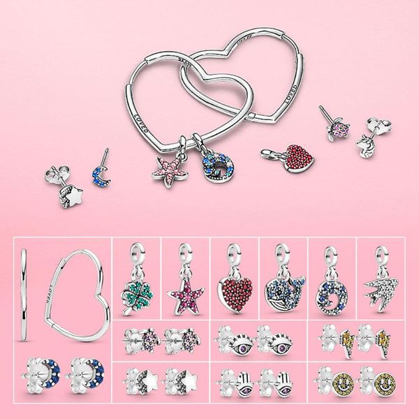 hoop & huggie genuine 925 sterling silver heart-shaped earrings women's bracelet s925 with original me charm, Golden;silver
hoop & huggie genuine 925 sterling silver heart-shaped earrings women's bracelet s925 with original me charm, Golden;silver