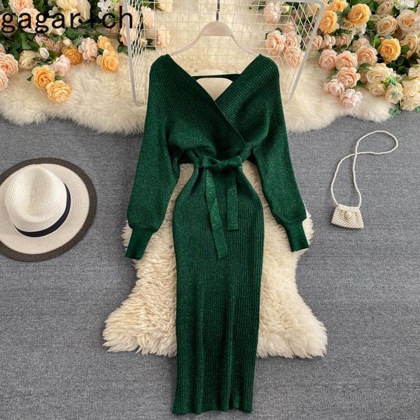 gagarich bright silk knitted dress women autumn winter fashion bat sleeve temperament v-neck waistband thin bodycon vestido casual dres, Black;gray
gagarich bright silk knitted dress women autumn winter fashion bat sleeve temperament v-neck waistband thin bodycon vestido casual dres, Black;gray
