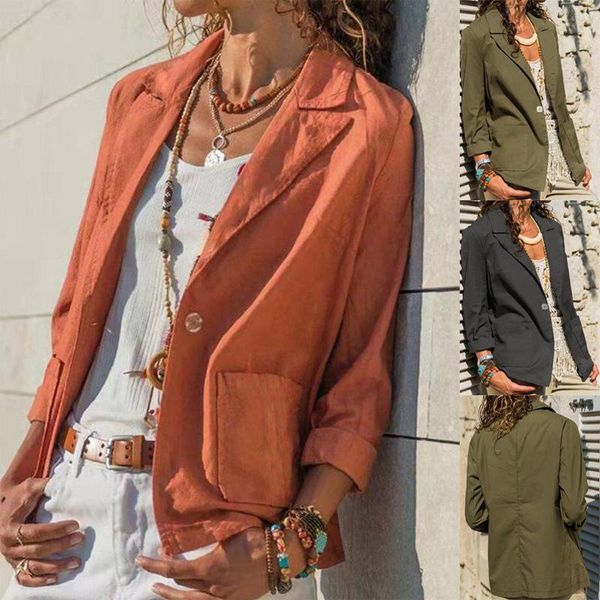 women's suits & blazers 2021 spring autumn fashion casual solid color cotton linen suit collar long sleeve coat women tide h00530, White;black
women's suits & blazers 2021 spring autumn fashion casual solid color cotton linen suit collar long sleeve coat women tide h00530, White;black