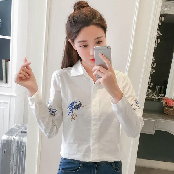 women blouse spring autumn embroidery loose long sleeve blusas ropa de mujer women's blouses & shirts, White
women blouse spring autumn embroidery loose long sleeve blusas ropa de mujer women's blouses & shirts, White