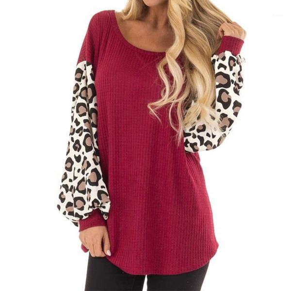 autumn leopard pattern stitching long sleeve printed large size loose sweater for women's fashion round neck red sweaters, White;black
autumn leopard pattern stitching long sleeve printed large size loose sweater for women's fashion round neck red sweaters, White;black