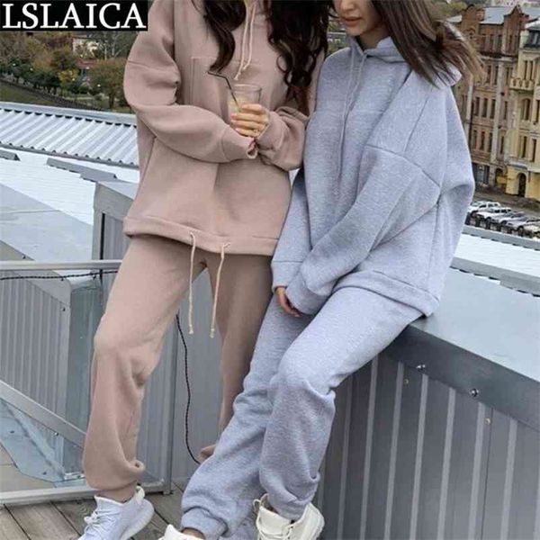 tracksuit women solid hooded sweatshirt pockets long pants knitted two piece set autumn fashion casual running clothing 210515, White
tracksuit women solid hooded sweatshirt pockets long pants knitted two piece set autumn fashion casual running clothing 210515, White