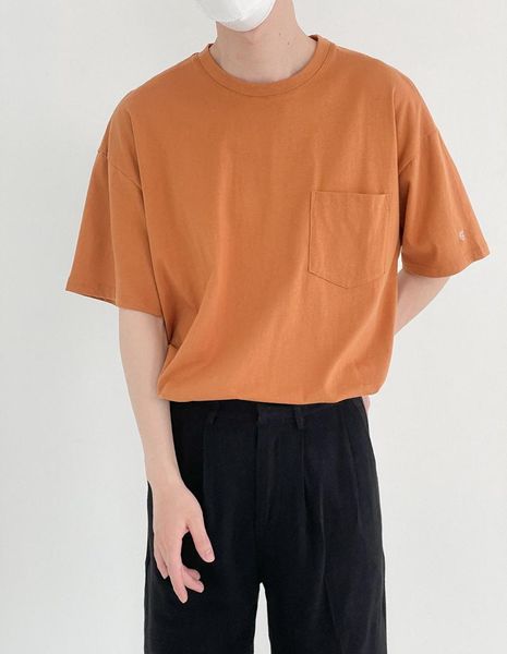 men's t-shirts summer small pocket short-sleeved t-shirt simple solid color harajuku style ins loose five-point sleeve trend wild, White;black 
men's t-shirts summer small pocket short-sleeved t-shirt simple solid color harajuku style ins loose five-point sleeve trend wild, White;black