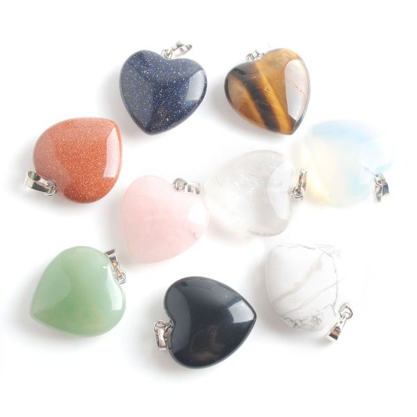 wojiaer natural heart stone pendant fashion simple healing quartzs crystal gemstone necklace accessories jewelry be904, Silver
wojiaer natural heart stone pendant fashion simple healing quartzs crystal gemstone necklace accessories jewelry be904, Silver