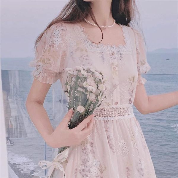 one piece korean elegant womens dress vintage casual floral design midi evening lace up summer chic, Black;gray
one piece korean elegant womens dress vintage casual floral design midi evening lace up summer chic, Black;gray