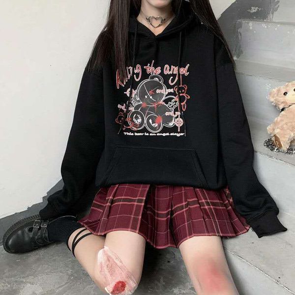 women's jackets kawaii depth anime print blouses with a hood cartoon animated manga fluffy black hoodie punk y2k vintage korean clothes, Black;brown
women's jackets kawaii depth anime print blouses with a hood cartoon animated manga fluffy black hoodie punk y2k vintage korean clothes, Black;brown
