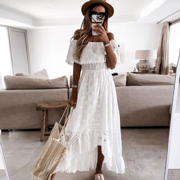 casual dresses white maxi party dress for women 2021 summer off the shoulder lace woman bohemian asymmetrical short sleeves, Black;gray
casual dresses white maxi party dress for women 2021 summer off the shoulder lace woman bohemian asymmetrical short sleeves, Black;gray