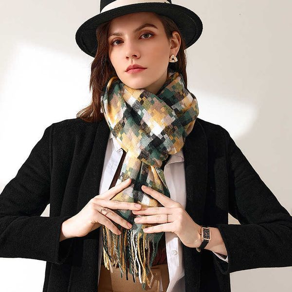 2021 autumn and winter korean imitation cashmere plaid long scarf women's fashion tassel warm shawl bib, Blue;gray
2021 autumn and winter korean imitation cashmere plaid long scarf women's fashion tassel warm shawl bib, Blue;gray
