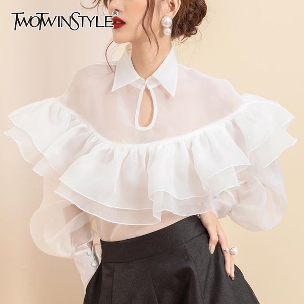 see through patchwork ruffle shirt for women lapel lantern long sleeve white elegant blouse female spring 210524
see through patchwork ruffle shirt for women lapel lantern long sleeve white elegant blouse female spring 210524