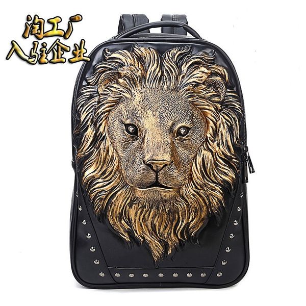 bags wallet backpack punk relief male animal lion head outdoor waterproof chaoku travel computer bag, Black;red
bags wallet backpack punk relief male animal lion head outdoor waterproof chaoku travel computer bag, Black;red