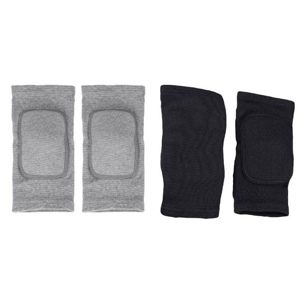 elbow & knee pads 2 pairs of sports elastic protective for men, Black;gray