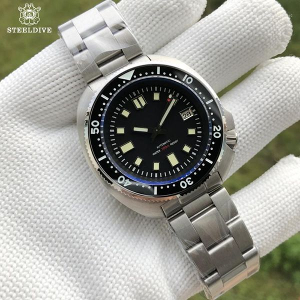 steeldive diver watch 200m waterproof nh35 automatic mechanical men sapphire crystal ceramic bezel steel dive wristwatches, Slivery;brown
steeldive diver watch 200m waterproof nh35 automatic mechanical men sapphire crystal ceramic bezel steel dive wristwatches, Slivery;brown