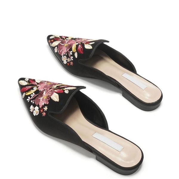 slippers embroidered flats mules lady blue satin slip on pointed toe women outdoor slipper shoes woman slides, Black
slippers embroidered flats mules lady blue satin slip on pointed toe women outdoor slipper shoes woman slides, Black