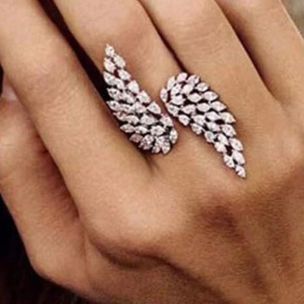elegant angel wing feather full cubic zirconia pave women bridal engagement adjustable ring jewelry addiction cluster rings, Golden;silver
elegant angel wing feather full cubic zirconia pave women bridal engagement adjustable ring jewelry addiction cluster rings, Golden;silver