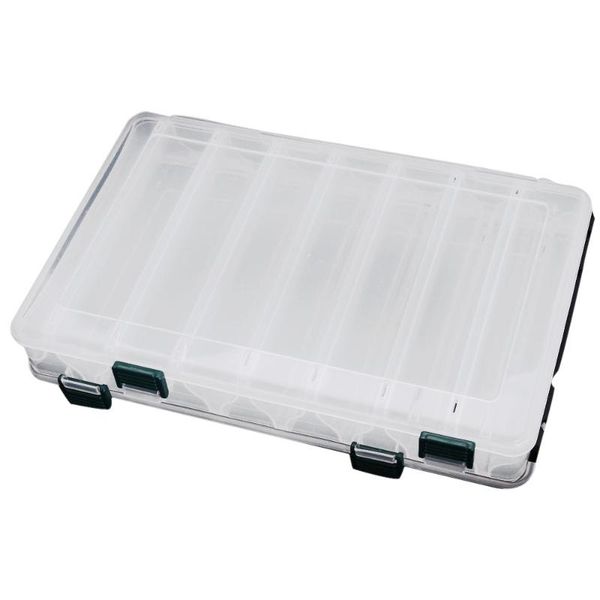 fishing accessories hlby-27*18*4.7cm double sided high strength transparent plastic lure box 14 compartments with drain hole
fishing accessories hlby-27*18*4.7cm double sided high strength transparent plastic lure box 14 compartments with drain hole