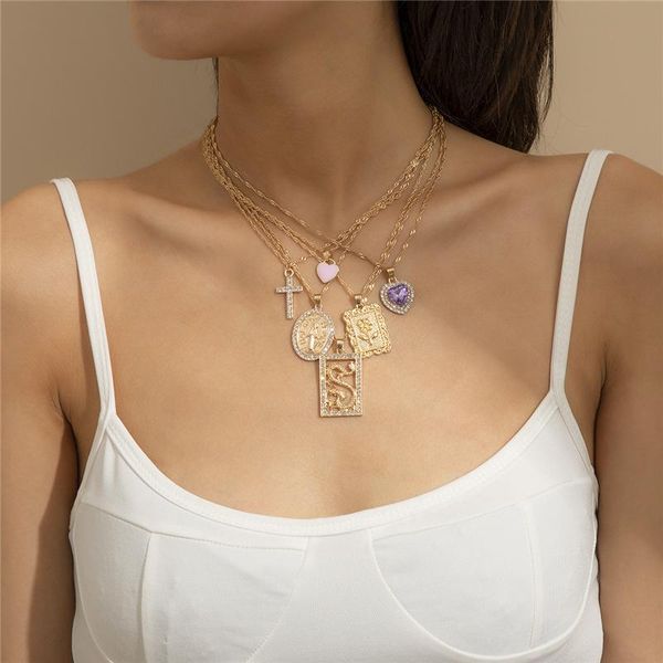 pendant necklaces luokey 6pcs/set vintage metal punk necklace for women gold silver color geometric hip hop cross heart rhinestone gothic
pendant necklaces luokey 6pcs/set vintage metal punk necklace for women gold silver color geometric hip hop cross heart rhinestone gothic