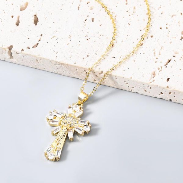 pendant necklaces 2021 fashion necklace jewelry copper micro diamond rhinestone cross female gift clavicle chain accessories, Silver
pendant necklaces 2021 fashion necklace jewelry copper micro diamond rhinestone cross female gift clavicle chain accessories, Silver