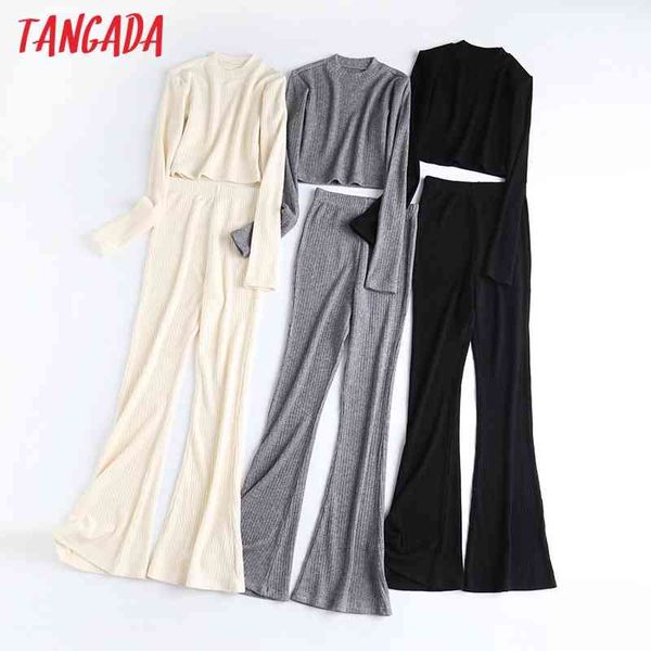 women solid knit tracksuit o neck slim crop waist strethy wide leg pants 2 pieces sets 2h4 210416, White
women solid knit tracksuit o neck slim crop waist strethy wide leg pants 2 pieces sets 2h4 210416, White