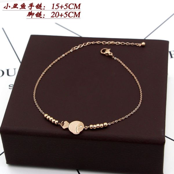 korean fashion single layer clown fish bracelet chain female titanium steel rose gold foot rope jewelry, Silver
korean fashion single layer clown fish bracelet chain female titanium steel rose gold foot rope jewelry, Silver