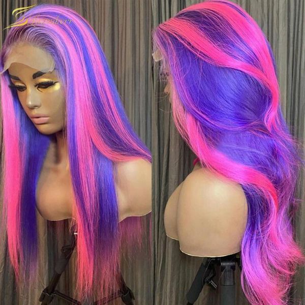 lace wigs colored blonde pink purple highlight wig human hair 613 frontal straight 250 full hd front ombre body wave 30, Black;brown
lace wigs colored blonde pink purple highlight wig human hair 613 frontal straight 250 full hd front ombre body wave 30, Black;brown