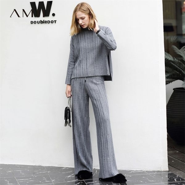spring knit set solid pullover elasticated waist loose wide leg pants 11840185 210527, White
spring knit set solid pullover elasticated waist loose wide leg pants 11840185 210527, White